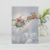 Vintage Kerstkerstkerstkerstkerstkerstrenrenrenren Feestdagenkaart (Staand voorkant)