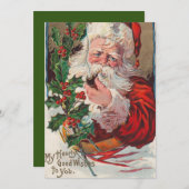 Vintage kerstkerstkerstkerstkerstkerststrokerpijp feestdagenkaart (Voorkant / Achterkant)