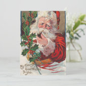 Vintage kerstkerstkerstkerstkerstkerststrokerpijp feestdagenkaart (Staand voorkant)