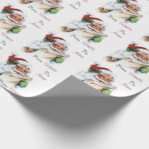 Vintage-kerstkerstkerstkerstkerstman, aangepast aa cadeaupapier