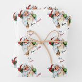 Vintage-kerstkerstkerstkerstkerstman, aangepast aa inpakpapier vel (In situ)