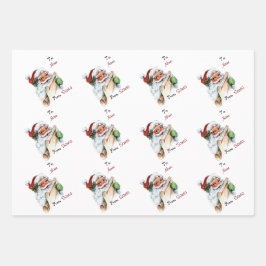 Vintage-kerstkerstkerstkerstkerstman, aangepast aa inpakpapier vel