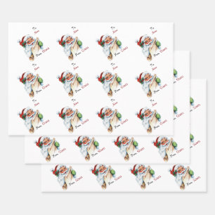 Vintage-kerstkerstkerstkerstkerstman, aangepast aa inpakpapier vel