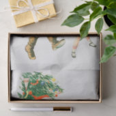 Vintage kerstkerstkerstkerstkerstman en klein meis tissuepapier (Geschenk)