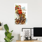 Vintage kerstkerstkerstkerstkerstman en rendierkle poster (Thuiskantoor)