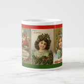 Vintage kerstkerstkerstkerstkerstman — ernstige ko grote koffiekop (Voorkant)