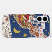 Vintage kerstkerstkerstkerstkerstman met vliegende Case-Mate iPhone case (Achterkant (horizontaal))