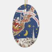 Vintage kerstkerstkerstkerstkerstman met vliegende keramisch ornament (Links)