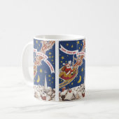 Vintage kerstkerstkerstkerstkerstman met vliegende koffiemok (Voorkant links)
