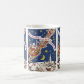 Vintage kerstkerstkerstkerstkerstman met vliegende koffiemok (Center)