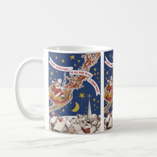 Vintage kerstkerstkerstkerstkerstman met vliegende koffiemok (Links)