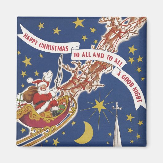 Vintage kerstkerstkerstkerstkerstman met vliegende magneet (Voorkant)