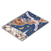 Vintage kerstkerstkerstkerstkerstman met vliegende notitieboek (Linkerzijde)