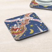 Vintage kerstkerstkerstkerstkerstman met vliegende onderzetter (Linkerzijde)