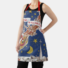 Vintage kerstkerstkerstkerstkerstman met vliegende schort