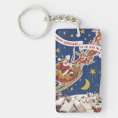 Vintage kerstkerstkerstkerstkerstman met vliegende sleutelhanger (Voorkant)