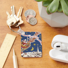 Vintage kerstkerstkerstkerstkerstman met vliegende sleutelhanger