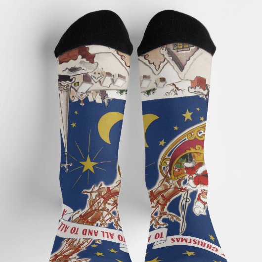 Vintage kerstkerstkerstkerstkerstman met vliegende sokken (Top)