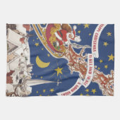 Vintage kerstkerstkerstkerstkerstman met vliegende theedoek (Horizontaal)