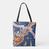 Vintage kerstkerstkerstkerstkerstman met vliegende tote bag (Achterkant)