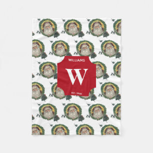 Vintage kerstkerstkerstkerstkerstman: Monogrammen  Fleece Deken