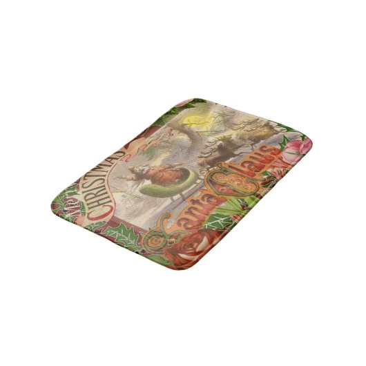 Vintage kerstkerstkerstkerstkerstman Slaapes Badmat (Gekanteld)