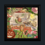 Vintage kerstkerstkerstkerstkerstman Slaapes Cadeaudoosje<br><div class="desc">Een  santa uit de jaren 1800 zwaait hallo.</div>