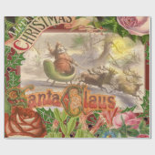 Vintage kerstkerstkerstkerstkerstman Slaapes Cadeaupapier (Vlak)