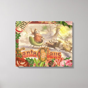 Vintage kerstkerstkerstkerstkerstman Slaapes Canvas Afdruk