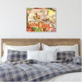 Vintage kerstkerstkerstkerstkerstman Slaapes Canvas Afdruk (Insitu (Slaapkamer))