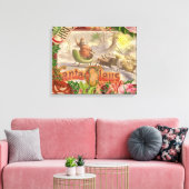 Vintage kerstkerstkerstkerstkerstman Slaapes Canvas Afdruk (Insitu (Woonkamer))