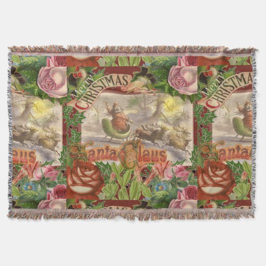 Vintage kerstkerstkerstkerstkerstman Slaapes Deken (Voorkant)