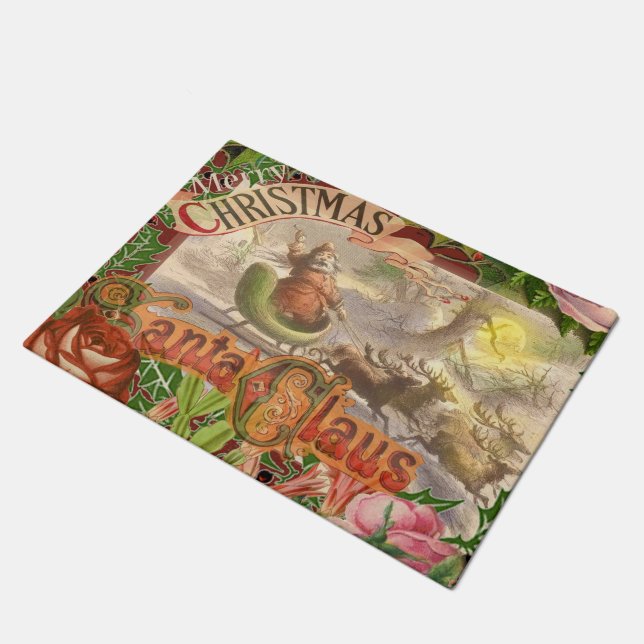 Vintage kerstkerstkerstkerstkerstman Slaapes Deurmat (Schuin)