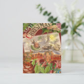 Vintage kerstkerstkerstkerstkerstman Slaapes Feestdagenkaart (Staand voorkant)