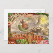 Vintage kerstkerstkerstkerstkerstman Slaapes Feestdagenkaart (Voorkant / Achterkant)