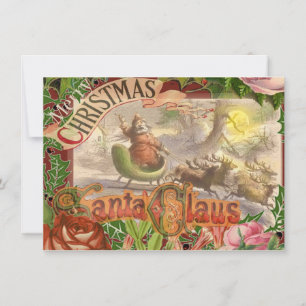 Vintage kerstkerstkerstkerstkerstman Slaapes Kaart