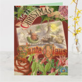 Vintage kerstkerstkerstkerstkerstman Slaapes Kaart (Gele Bloem)