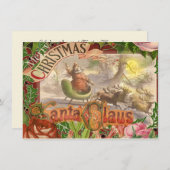 Vintage kerstkerstkerstkerstkerstman Slaapes Kaart (Voorkant / Achterkant)