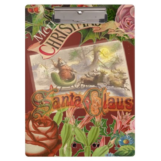 Vintage kerstkerstkerstkerstkerstman Slaapes Klembord (Voorkant)