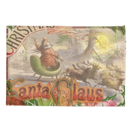 Vintage kerstkerstkerstkerstkerstman Slaapes Kussensloop (Achterkant)