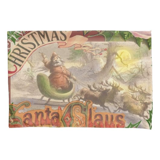 Vintage kerstkerstkerstkerstkerstman Slaapes Kussensloop (Voorkant)