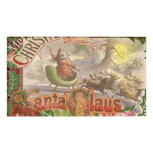 Vintage kerstkerstkerstkerstkerstman Slaapes Naambadge (Voorkant)