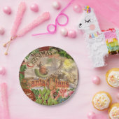 Vintage kerstkerstkerstkerstkerstman Slaapes Papieren Bordje (Feest)