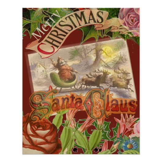 Vintage kerstkerstkerstkerstkerstman Slaapes Poster (Voorkant)