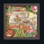Vintage kerstkerstkerstkerstkerstman Slaapes Premium Opbergdoosje<br><div class="desc">Een  santa uit de jaren 1800 zwaait hallo.</div>
