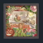 Vintage kerstkerstkerstkerstkerstman Slaapes Premium Opbergdoosje<br><div class="desc">Een  santa uit de jaren 1800 zwaait hallo.</div>