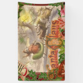 Vintage kerstkerstkerstkerstkerstman Slaapes Spandoek (Verticaal)