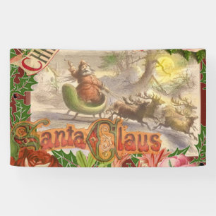 Vintage kerstkerstkerstkerstkerstman Slaapes Spandoek