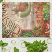 Vintage kerstkerstkerstkerstkerstman Slaapes Theedoek (Gevouwen)