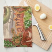 Vintage kerstkerstkerstkerstkerstman Slaapes Theedoek (Quarter Fold)